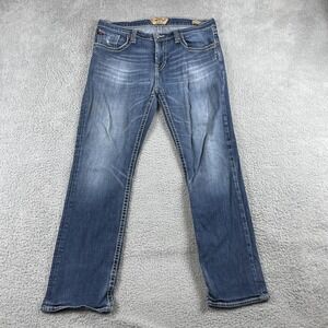 Big Star Jeans Mens 36R (Fits 34x29.5) Blue Union Straight Stretch Whiskered